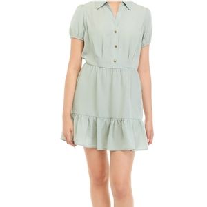 BeBop Juniors' Puff Sleeve Collared Dress